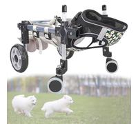 Carrozzina per Cani per Zampe Posteriori, Carrozzina per Animali Domestici, Carrello per Cani Regolabile con Ruote per Cani di Piccola e Media Taglia disabili o feriti, Materiale in allumini