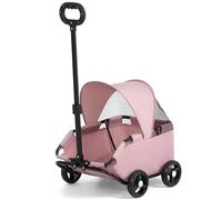 Carrozzina per cani portatile pieghevole con tenda da sole per uso esterno, carrello con ruote per cani di piccola taglia