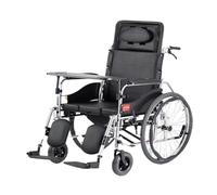 Carrozzina Per Disabili Carrello Manuale For Sedia A Rotelle Sedia A Rotelle Completamente Reclinabile Con Tavolo Da Toilette Pieghevole Con Foro For Toilette Sedie a Rotelle(B)
