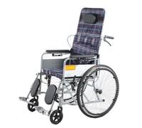 Carrozzina Per Disabili Sedia A Rotelle Manuale, Anziani Pieghevoli Leggeri Con Sedile, Scooter Multifunzionale A Spinta A Mano Sedie a Rotelle(Red)