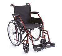 Carrozzina pieghevole ad autospinta in acciaio verniciato Serie Start seduta 43CM Rossa Art. CP100R-43