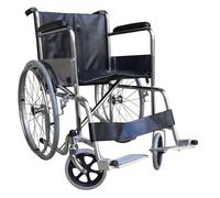 Carrozzina Pieghevole Autospinta in Acciaio con Braccioli Imbottiti