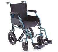 Carrozzina pieghevole di transito in acciaio con telaio stabilizzante a doppia crociera seduta 45cm Serie GO2