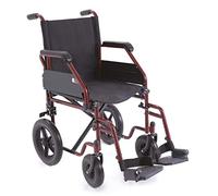 Carrozzina pieghevole di transito in acciaio verniciato Serie Go 43 cm Rossa Art. CP500R-43