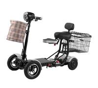 Carrozzina Pieghevole Elettrica A Quattro Ruote｜Scooter Portatile Per Anziani｜Sedia Da Viaggio Transit A Più Marce(White,36V 15.6A)