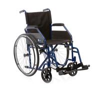 Carrozzina Pieghevole Moretti CP100B Sedia a Rotelle Transit Acciaio Blu 40 cm