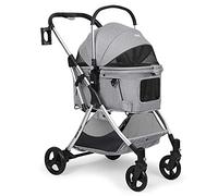Carrozzina Portatile per Animali Piccola e Media Carrello per Animali Domestici Pieghevole per Cani Gatti Quattro Ruote Antiurto Ruota Anteriore 360 Gradi di Rotazione Pet Travel Passeggino per 20kg