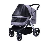 Carrozzine per cani traspiranti Passeggini da viaggio Passeggino per gatti Passeggino per cani di taglia grande Passeggino pieghevole per cani per gatti (rosso) (grigio)