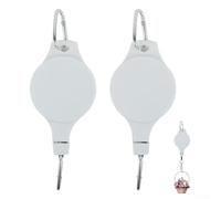 Carrucola di sollevamento per cesto di fiori con gancio telescopico per giardino, balcone, con clip a moschettone e meccanismo di bloccaggio sicuro (2)