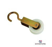 CARRUCOLA NYLON + CUSCINETTO + GANCIO - ZINCATO D.MM 50 6 pezzi