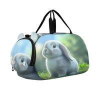 Carry on Duffel Bag Boy Beautiful Snowman Inverno Weekender Pernottamento Ragazze Tote Duffle Bags Viaggio con Tracolla, Carino Bunny Giardino Verde, classico