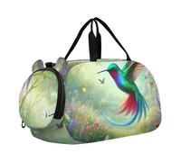 Carry on Duffel Bag Boy Beautiful Snowman Inverno Weekender Pernottamento Ragazze Tote Duffle Bags Viaggio con Tracolla, Vivace Hummingbird Garden Green, classico