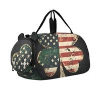 Carry on Duffel Bag Boy Beautiful Snowman Inverno Weekender Pernottamento Ragazze Tote Duffle Bags Viaggio con Tracolla, San Patrizio Lucky Clover, classico