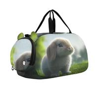 Carry on Duffel Bag Boy Beautiful Snowman Inverno Weekender Pernottamento Ragazze Tote Duffle Bags Viaggio con Tracolla, Carino Lop Eared Coniglio Tramonto, classico