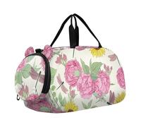 Carry on Duffel Bag Boy Classic Rosso Nero Plaid Pernottamento Weekender Duffel Ragazze Tote Duffle Bags Viaggio con Tracolla, Varietà Fiori Girasoli primavera, classico