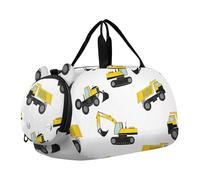 Carry on Duffel Bag Boy Classic Rosso Nero Plaid Pernottamento Weekender Duffel Ragazze Tote Duffle Bags Viaggio con Tracolla, Veicoli da costruzione di varietà, classico