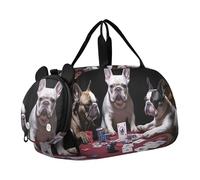 Carry on Duffel Bag Boy Pernottamento Weekender Duffel Carino Pandas Foresta Ragazze Duffle Bags Travel Tote Bagagli Bambini Sport, Bulldog francese Gioco Divertente, classico