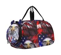 Carry on Duffel Bag Boy Pernottamento Weekender Duffel Carino Pandas Foresta Ragazze Duffle Bags Travel Tote Bagagli Bambini Sport, Stile bandiera degli Stati Uniti, classico