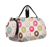 Carry on Duffel Bag Boy Toddler Weekender Bags Girls Tote Duffle Bags Travel con tracolla Giocoso Monkey Faces Beige Carino, Ciambelle colorate Cospargere Pastello, classico