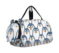 Carry on Duffel Bag Boy Toddler Weekender Bags Girls Tote Duffle Bags Travel con tracolla Giocoso Monkey Faces Beige Carino, carino Pinguini Pelagici Wallpaper, classico