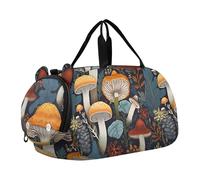 Carry on Duffel Bag Boy Toddler Weekender Borse Giardino Gnome Fiori Blu Ragazze Tote Duffle Bags Viaggio Bambini Palestra Duffle Duffle, Stampa di funghi della foresta misteriosa, classico