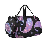 Carry on Duffel Bag Boys Toddler Weekender Bags Classic Red Black White Plaid Ragazze Tote Duffle Bags Viaggio con scomparto per scarpe, Colorato viola paisley nero, classico