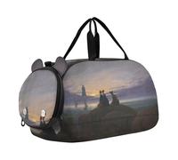 Carry on Duffel Bag per Ragazzi Blue Dancers Edgar Degas Stampe Weekender Pernottamento Ragazze Tote Duffle Bags Bagagli Da Viaggio Bambini Sport, Caspar David Friedrich Mondaufgang, classico