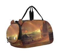 Carry on Duffel Bag per Ragazzi Blue Dancers Edgar Degas Stampe Weekender Pernottamento Ragazze Tote Duffle Bags Bagagli Da Viaggio Bambini Sport, Bierstadt Albert Golden Gate paesaggio, classico