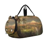 Carry on Duffel Bag per Ragazzi Blue Dancers Edgar Degas Stampe Weekender Pernottamento Ragazze Tote Duffle Bags Bagagli Da Viaggio Bambini Sport, Tropici paesaggio Chiesa Frederic Edwin, classico