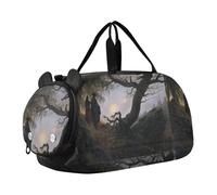 Carry on Duffel Bag per Ragazzi Blue Dancers Edgar Degas Stampe Weekender Pernottamento Ragazze Tote Duffle Bags Bagagli Da Viaggio Bambini Sport, Caspar David Friedrich Uomo Donna Luna, classico
