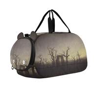 Carry on Duffel Bag per Ragazzi Blue Dancers Edgar Degas Stampe Weekender Pernottamento Ragazze Tote Duffle Bags Bagagli Da Viaggio Bambini Sport, Caspar David Friedrich Abtei im Eichwald, classico