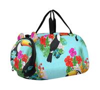 Carry on Duffel Bag per Ragazzi Borse Da Pernottamento Bambino Elegante Oche Cappelli Color Carne Borse Da Viaggio Borse Da Viaggio Ragazze Tote Bambini Bagagli Borsa Sportiva, Fiori Di Ibisco