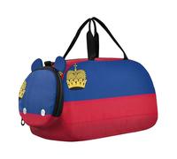 Carry on Duffel Bag per Ragazzi Elegante Blu Celadon Verde Gradiente Weekend Duffel Pernottamento Viaggio Duffle Borse Ragazze Tote Bagaglio Bambini Sport, Bandiera del Liechtenstein, classico