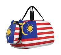 Carry on Duffel Bag per Ragazzi Elegante Blu Celadon Verde Gradiente Weekend Duffel Pernottamento Viaggio Duffle Borse Ragazze Tote Bagaglio Bambini Sport, Bandiera della Malesia, classico