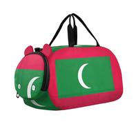 Carry on Duffel Bag per Ragazzi Elegante Blu Celadon Verde Gradiente Weekend Duffel Pernottamento Viaggio Duffle Borse Ragazze Tote Bagaglio Bambini Sport, Bandiera delle Maldive, classico