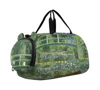 Carry on Duffel Bag Ragazzi Borse Da Pernottamento Bambino Viaggio Duffle Borse Ragazze Tote Bambini Palestra Duffle Auguste Renoir Stampe Giovane Donna, Ninfee Giapponese Ponte Monet, classico