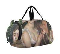Carry on Duffel Bag Ragazzi Borse Da Pernottamento Bambino Viaggio Duffle Borse Ragazze Tote Bambini Palestra Duffle Auguste Renoir Stampe Giovane Donna, Renoir stampa bellezza signora Ritratto