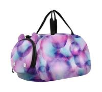 Carry on Duffel Bag Ragazzi Borse Pernottamento Bambino Mistico Solare Sole Luna Nero Duffle Borse per Viaggi Tote Danza Bambini Bagagli, Forme Circolari Viola Blu, classico