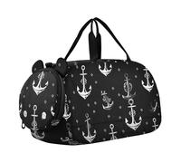 Carry on Duffel Bag Ragazzi Cactus Fiori Borse Da Pernottamento Duffle Borse Duffle per Ragazze Per Viaggi Palestra Duffle Bambini Bagagli, Ancora bianca e nera, classico