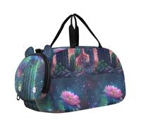 Carry on Duffel Bag Ragazzi Pappagallo Tropicale Amore Uccelli Borse Durante la Notte Del Bambino Ragazze Tote Duffle Borse Viaggio Bambini Danza D, Fiori di cactus magenta, classico