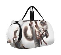 Carry on Duffel Bag Ragazzi Pernottamento Weekender Duffel Bella Rose Garden Travel Duffle Bags Girls Tote Dance Duffle Bag, Kung Fu Cat Ragdoll, classico
