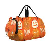 Carry on Duffel Bag Ragazzi Pernottamento Weekender Duffel Foglie Utopia Astratto Viaggio Duffle Borse Ragazze Tote Palestra Duffle Bambini Bagagli, Zucche arancioni Halloween, classico