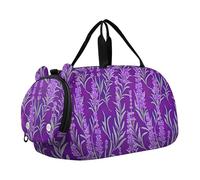 Carry on Duffel Bag Ragazzi Pernottamento Weekender Duffel Foglie Utopia Astratto Viaggio Duffle Borse Ragazze Tote Palestra Duffle Bambini Bagagli, Fiori Viola Vite Lavanda, classico