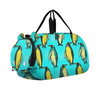 Carry on Duffel Bag Ragazzi Pernottamento Weekender Duffel Foglie Utopia Astratto Viaggio Duffle Borse Ragazze Tote Palestra Duffle Bambini Bagagli, carino pinguini Turchese, classico