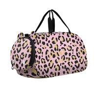 Carry on Duffel Bag Ragazzi Pernottamento Weekender Duffel Foglie Utopia Astratto Viaggio Duffle Borse Ragazze Tote Palestra Duffle Bambini Bagagli, Leopardo Macchie Colori Rosa, classico