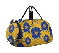 Carry on Duffel Bag Ragazzi Pernottamento Weekender Duffel Viaggio Duffle Borse Ragazze Tote Duffle Bag per Bambini Giallo Girasole Nero Bianco Griglia, Elegante Fiori Blu Giallo, classico