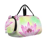 Carry on Duffel Bag Ragazzi Pernottamento Weekender Duffel Viaggio Duffle Borse Ragazze Tote Duffle Bag per Bambini Giallo Girasole Nero Bianco Griglia, Bellissimo fiore di loto rosa, classico