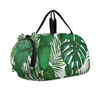 Carry on Duffel Bag Ragazzi Pernottamento Weekender Duffel Viaggio Duffle Borse Ragazze Tote Duffle Bag per Bambini Giallo Girasole Nero Bianco Griglia, Foglie Di Palma Verde Lus, classico