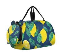 Carry on Duffel Bag Ragazzi Pernottamento Weekender Duffel Viaggio Duffle Borse Ragazze Tote Duffle Bag per Bambini Giallo Girasole Nero Bianco Griglia, Giallo vibrante Limoni Navy, classico