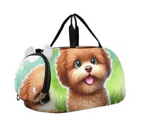 Carry on Duffel Bag Ragazzi Retro Polpo Compass Art Toddler Weekender Borse Da Viaggio Duffle Borse Ragazze Tote Dance Duffle Bag, Cartone animato carino cane marrone, classico